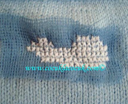 örgü yastıkta desen yapılışı